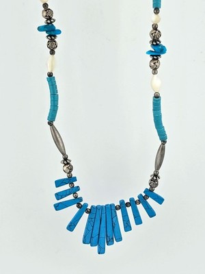 Collier Native American Style - Türkis - Silber - Groß / M005