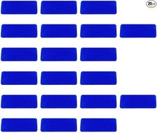 20PCS Blue Reflective Safety Stickers, 3.14x1.14 Inch Waterproof W Color: Blue