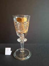 Wappenglas Kurfürst Sachsen, Tafelglas, Weinglas, Golddekor, 18./19. Jh. (Nr. 3)