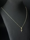 14K Gold Jesus Cross Necklace Set 1.92g - 18" Forze Chain - Solid 585 Real Gold — photo 4