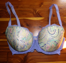 Victoria's Secret dream angels lined demi lavender lace and print bra size 32dd