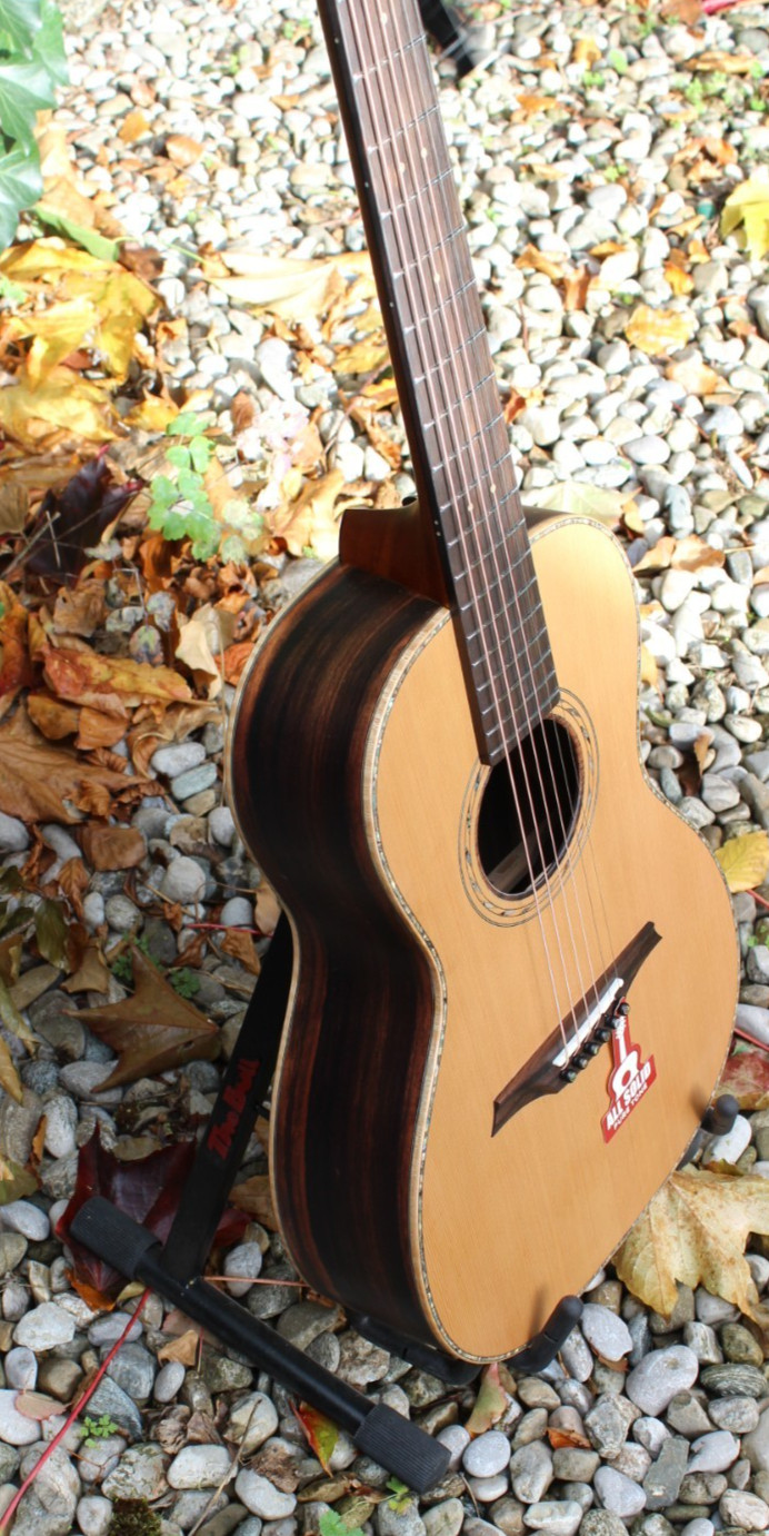 Chitarra BROMO Parlor Rocky Mountain serie BAR6E + pickup + borsa *ESPOSITORE* foto 3