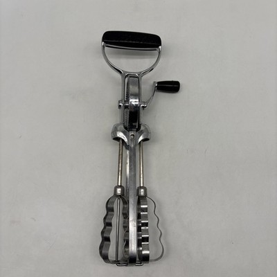 Vintage EKCO Best Hand Held Crank Mixer Egg Beater Stainless Steel Made In USA!