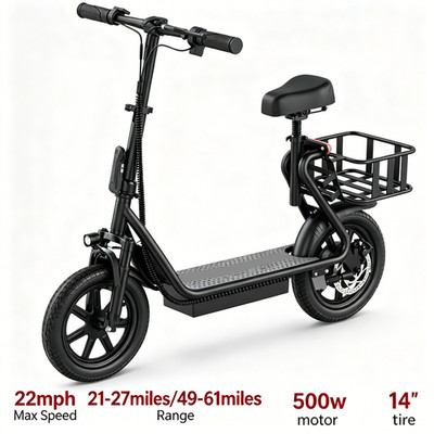 Electric Scooter with Seat,Foldable 750W 27-49Miles LONG RANGE Escooter 35km/H