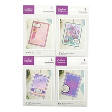 Crafter's Companion Embossing Folder Set of 4 Butterfly Flora Waves Celestial