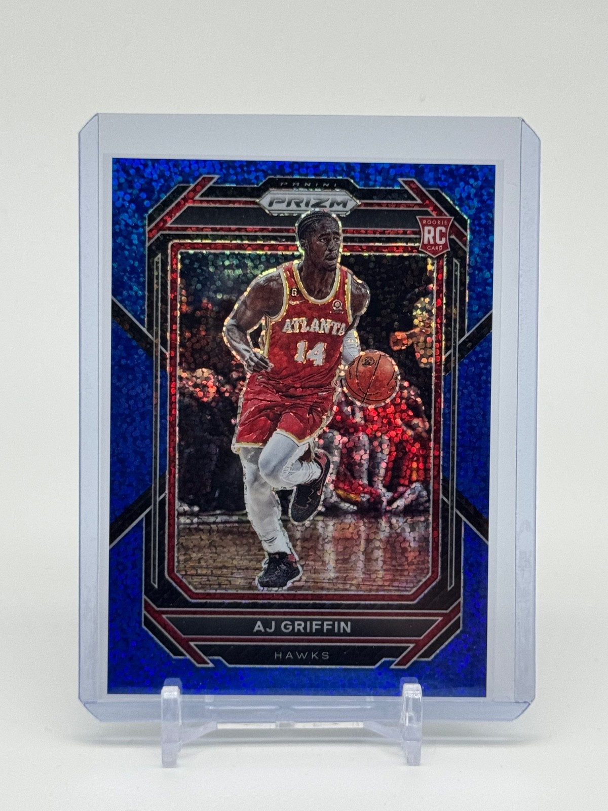 2022-23 Panini Prizm - AJ Griffin #248 Blue Sparkle Prizm /144 Rookie (RC) Hawks