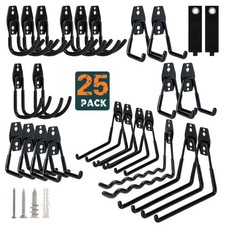 25-Pack Heavy Duty Utility Hooks for Hanging - Wall Mount Garage Storage Orga...