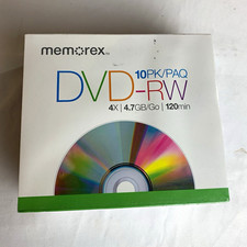 Memorex DVD-RW 10-Pack 4X 4.7GB 120min Rewritable Discs MPN 7395051TD