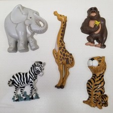 Burwood 5 Piece Nursery Wall Hangings Zoo Animals Jungle Whimsical Plaque