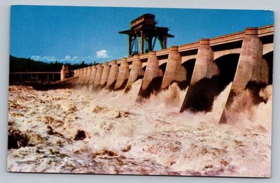 #ad Turbulent Water At Bonneville Dam Columbia River Vintage Postcard $9.99