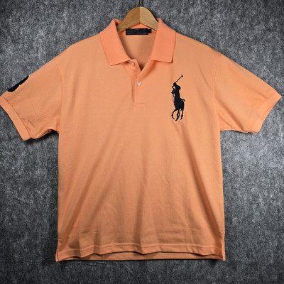 GSL Polo Ralph Lauren Shirt Men's MEDIUM Orange Cotton Pique #3
