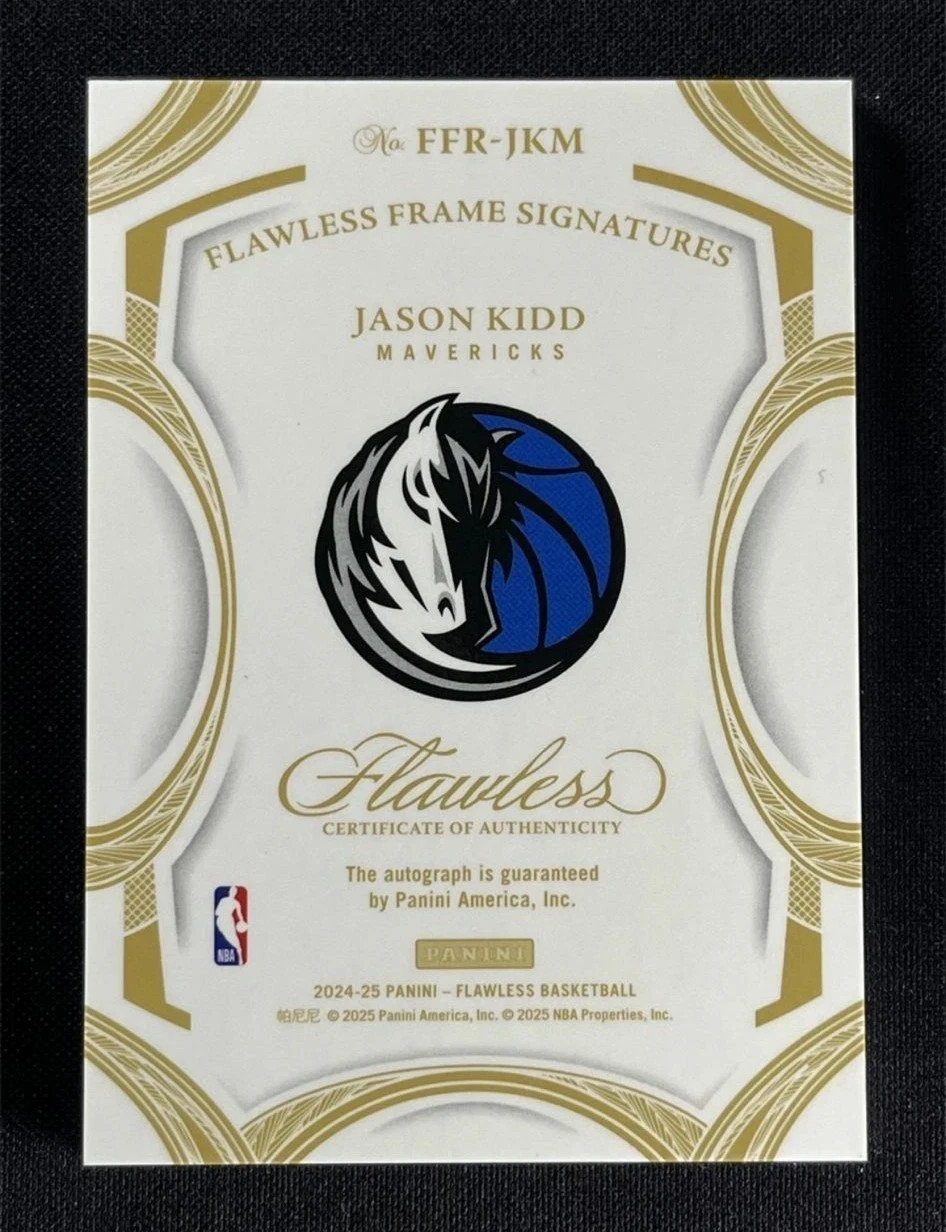 Jason Kidd 2024-25 Panini Flawless Frame Signatures AUTO /8 SSP ON CARD HOF DAL view 2