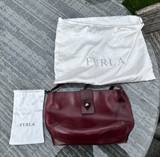 Furla Burgundy Leather Shoulder Bag + Dust Bags
