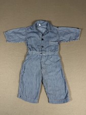 Vintage 1950s Sears Hickory Stripe Denim Coveralls Button Back Kids Size 1