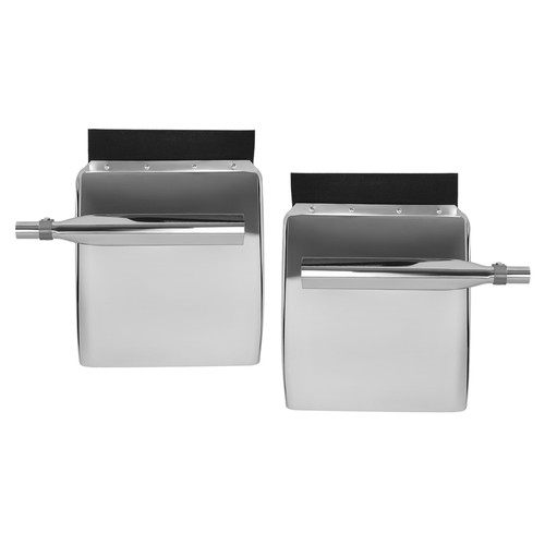 Pair 24" x 27" Stainless Quarter Fender For Freightliner /Kenworth /Peterbilt - Picture 6 of 19