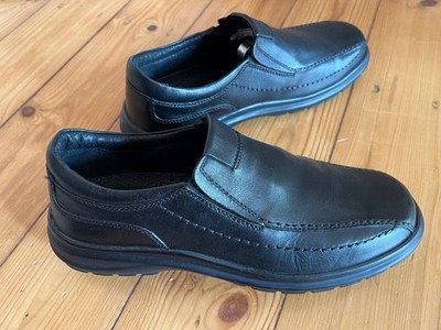 Herren, FALCON, leichter Halbschuh, Slipper / Loafer, Schwarz, Leder,  Gr. 43