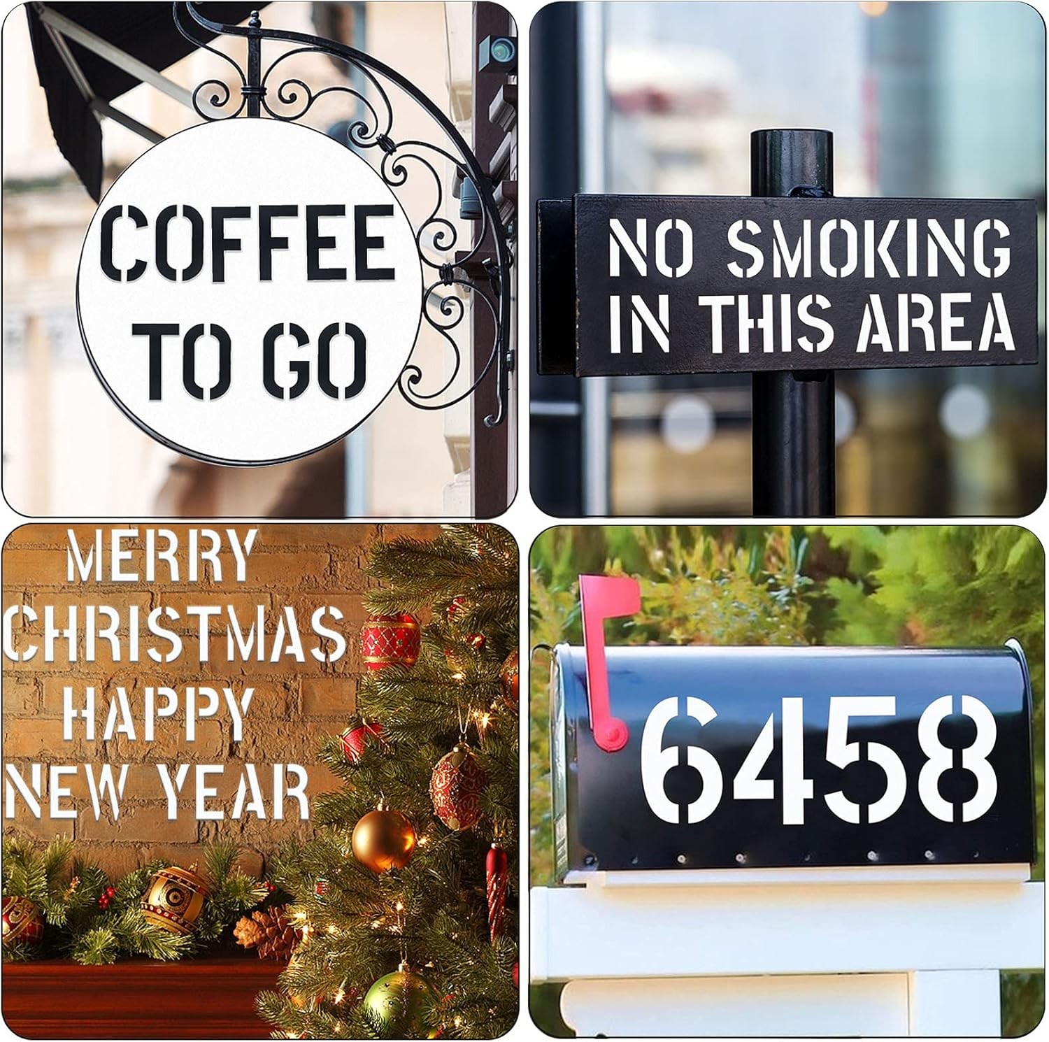 1 Inch Letter Stencils Symbol Numbers Craft Stencils, 42 Pcs Reusable 1 inch 