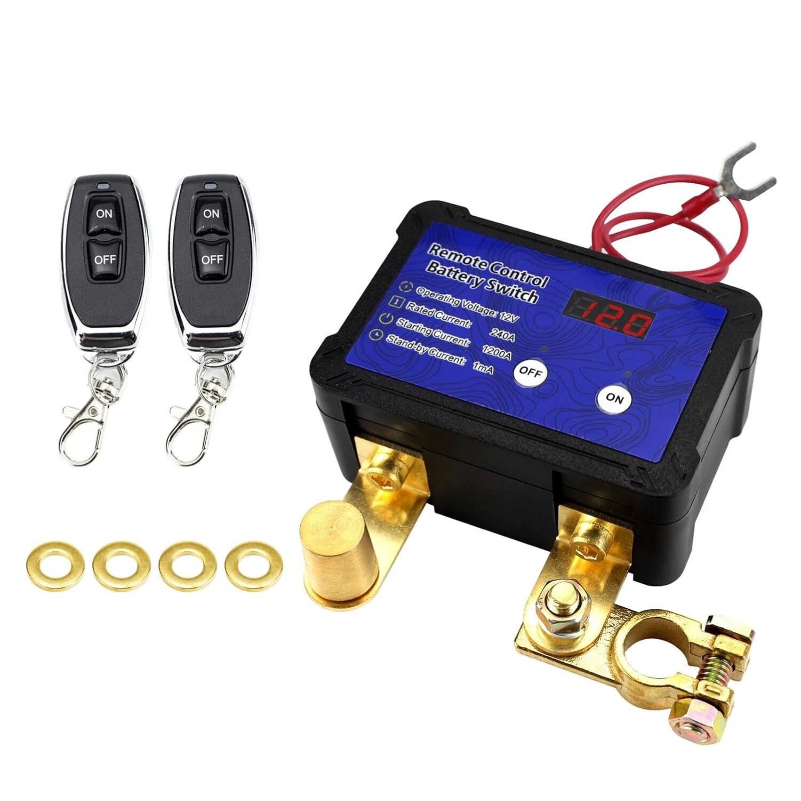 1PCS New Remote Battery cut off switch 12v With an LED voltage display