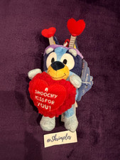 DISNEY PLUSH BLUEY Bingo Valentine's Keychain Plush Bag Charm NEW With Tags