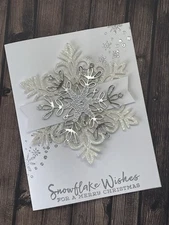 Christmas Card Kit- Snowflake Wishes, Silver Foil, White Glitter, Elegant