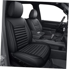 Seat Covers Fit for Dodge RAM 1500 2500 2PCS Front Flat Bench 012 Blackline