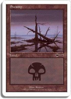 4x MTG Swamp (83), Light Play, English Beatdown Box Set