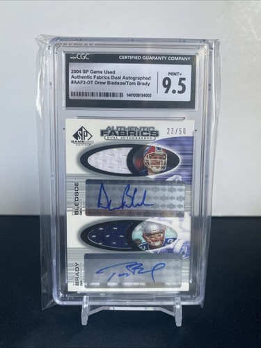 2004 Upper Deck Fabrics Dual Tom Brady Autograph Drew Bledsoe Auto /50