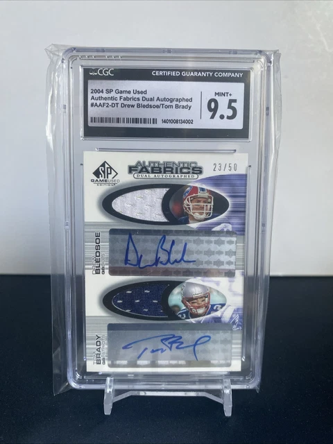 2004 Upper Deck Fabrics Dual Tom Brady Autograph Drew Bledsoe Auto /50