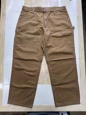 Carhartt B11 BRN Carpenter Washed Duck Canvas Pants Mens Size 38x30