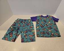 Vintage 90s Garanimals Cars Trucks Pajamas Short Sleeve Long Pants 2T Toddler