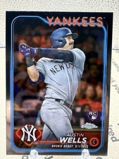Austin Wells Rookie 2024 Topps Chrome Update Series Card USC197 New York Yankees