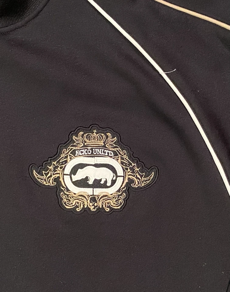 Y2K Vintage Ecko Unltd. Chaqueta Root of All Evil bordada de gran tamaño con cremallera completa Foto 3 de 4