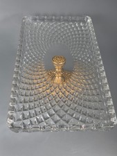 Walther Kristallglas Servierplatte Goldsockel Diadem Muster gebraucht