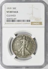 1919 50c Walking Liberty Silver Half Dollar NGC VF Details - Cleaned