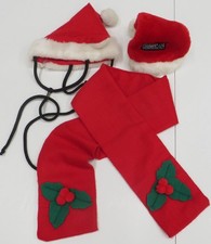 Plush Puppies Santa Hat  Extra Hat  Scarf for Sall Pet Dog or Cat Christmas