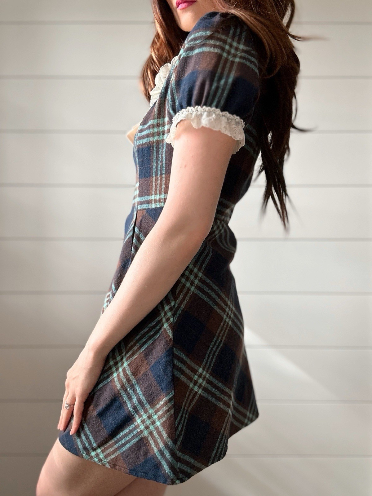 Plaid Retro Dress Micro Mini By Romwe 1960s Kitschy Style 