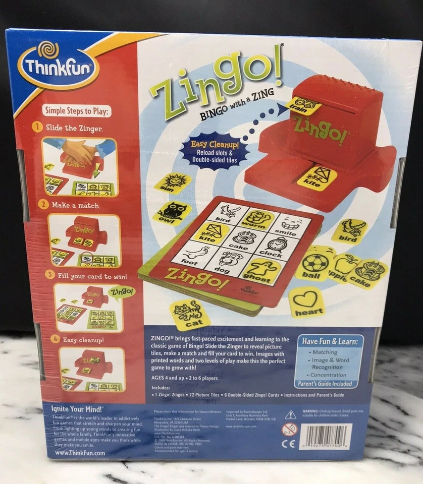 2009 ThinkFun Zingo! Bingo with a Zing Educational Learning Game- New Sealed - Image 3 of 4