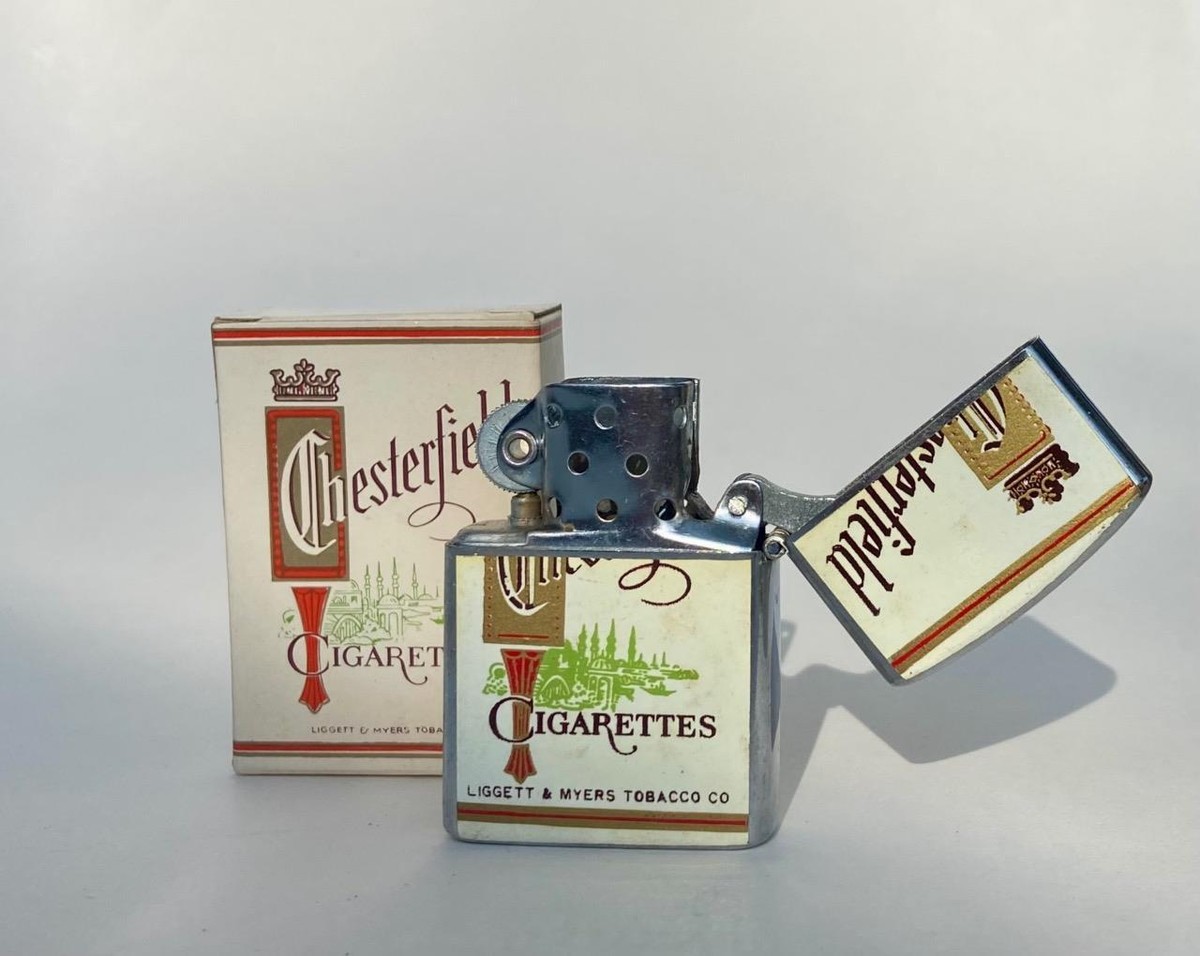 co op chesterfield cigarettes Vintage NOS Chesterfield Cigarette Lighter Tobacco Advertising Continental  Japan