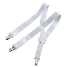 Childrens Girls Boys Toddlers Adjustable Kids Suspenders White USA SELLER 