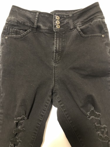 JAY JAYS Women’s Black Emilee Distressed High Rise Ankle Skinny Jeans Size 11/28 - Picture 3 of 11