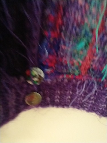 Women's Fuzzy Sweater M Hand Made Multicolor Art To Wear Cardigan - Picture 11 of 16