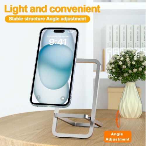 Foldable Aluminum Ergonomic Desk Stand iPhone Samsung OPPO LG Phone Mount Holder - Picture 3 of 11