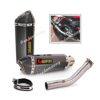 For Yamaha YZF R6 1998-2005 Mid Exhaust Link Pipe Slip On 51mm Muffler Escape