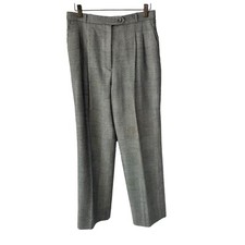 Vintage 90s Jones NY Grey Plaid High Rise Straight Leg Wool Trouser Pants 12