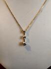 Cubic Zirconia Circle Drop $50 Sterling Silver Pendant Necklace Silver Chain