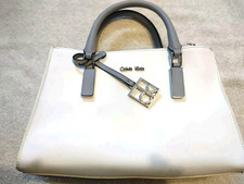 Borsa a mano Calvin Klein bianca/grigio interno pelle ottime condizioni