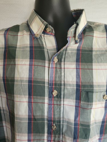 ASTRONE vintage anni 80 ago singolo sartoriale plaid abbottonato verde rosso taglia XL - Foto 3 di 6