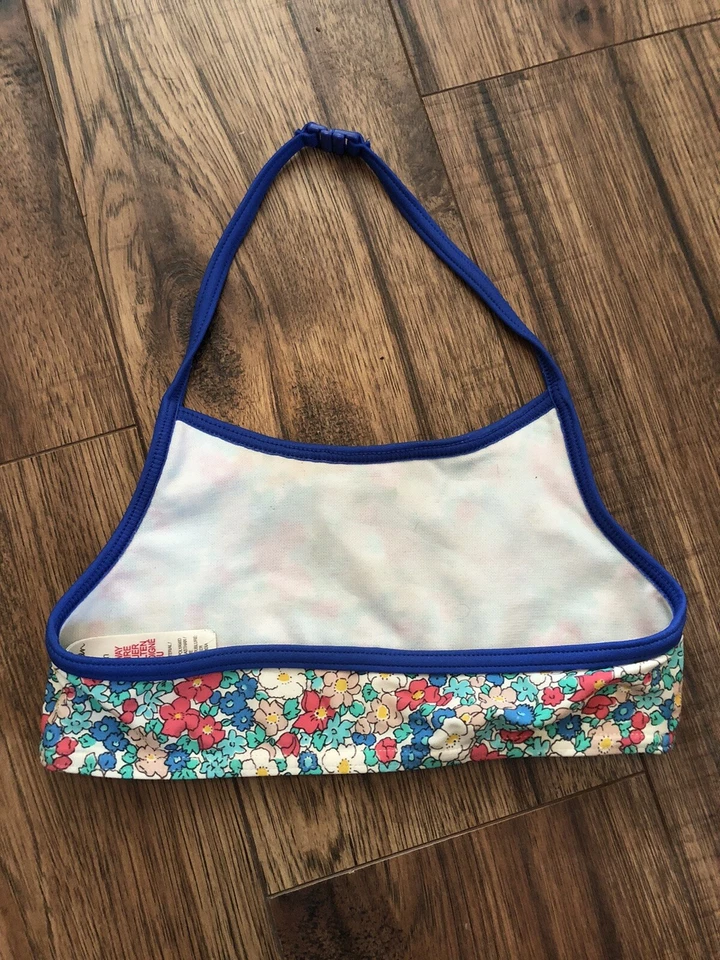 Mini Boden Girls Red White Blue Floral Bikini halter - Image 2 of 4