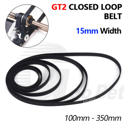 GT2 15mm Width 2mm Pitch Closed Loop Synchronous Timing Belt for Pulley CNC 3D