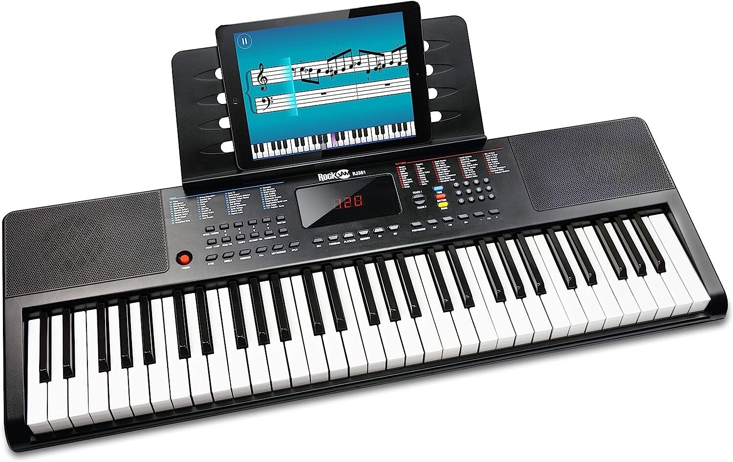 Clavier compacte 61 touches piano pour débutant avec grand pupitre amovible